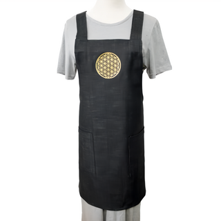 LASSLEY 蕾絲妮 生命之花圍裙, 牛仔布, 1件