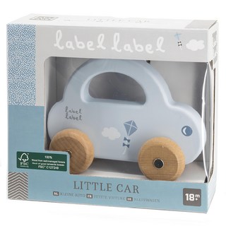 Label Label 木質提把小車 適用年齡: 18個月以上, 天空藍, 1盒