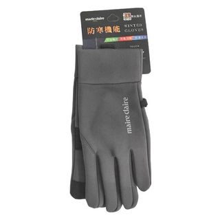 marie claire 美麗佳人 運動手套 男女適用 防風防水保暖 觸控 止滑, 厚掌款灰色, 1雙
