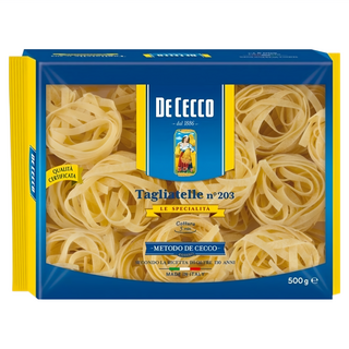 DE CECCO 得科 鳥巢麵 NO.203，嚴選杜蘭小麥粉，Q彈咬嚼勁，低溫乾燥, 500g, 1包