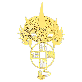 財神小舖 招財貔貅 金屬符貼, 3 x 4.7cm, SK-001, 1個