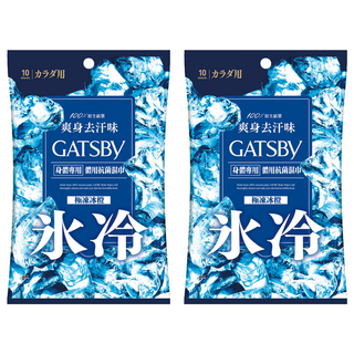 GATSBy 體用抗菌濕巾 極凍冰橙 10張, 70g, 2包