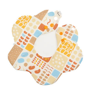 in Blooom 印花樂 口水巾, 100%棉, 適合脖圍25-28cm, 25.5 x 22cm, 花瓣&呼呼熱甜湯&牛奶花生