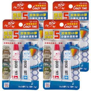 皮久熊 BEERBEAR 抓狂加強型AB膠 CT-215 14.8 x 7.5 x 1.5cm, 4組