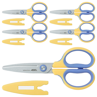 ABEL 力大牌 勻朵 不沾膠省力舒握兒童剪刀 60078, 鵝黃色, 5個