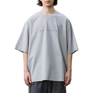 BOHRHOO 簡約字母印花 純棉T恤, 高效透氣, 男女生都合適, L, 花灰