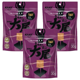 KAKA 海洋燒 大尾醬燒魷魚餅, 獨門醬汁 手工醬烤 離心脫油, 30g, 3包