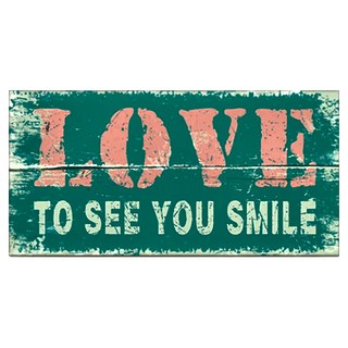 OPUS LOFT 純真年代 LOVE 橫式仿舊文字木板畫/無框畫/掛畫, 小(40 x 20cm)