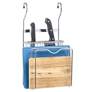 HomeMax 掛鉤式刀具砧板架 SUS304不鏽鋼 22x14x42.5cm, 銀色, 1個
