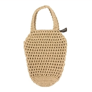 oka 雜貨 盆栽 植物 收納吊袋 托特包 S - 聚丙烯手工編織 日本進口, 米色, 1個