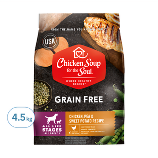 Chicken Soup for the Soul 心靈雞湯 全齡犬 黑標無穀系列 雞肉豌豆地瓜配方 乾飼料 簡單成分 低敏配方, 美國特選雞肉 + 佐豌豆, 4.5kg, 1袋