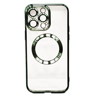 透明髮絲紋 MagSafe 磁吸手機殼 iPhone 14 Pro Max / i14 Pro Max 適用, 蒼嶺綠