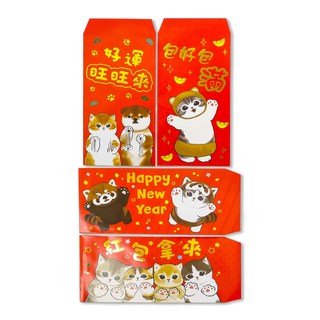 摩達客 貓福珊迪紅包袋套組 春節開運招財台灣製MIT (4款3入), 12入
