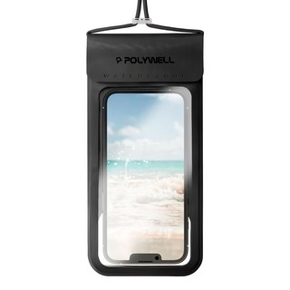 好米 TPU高透防水膜 7.2吋手機防水袋 多重密封防水設計, 黑色, 1個