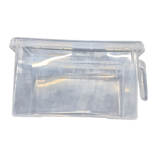 E.dot 手把式冰箱儲物密封收納盒保鮮盒 附蓋 透明PP材質 28.5x15x13cm, 1個