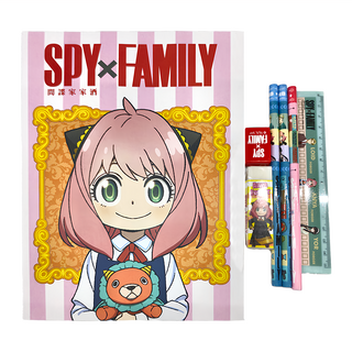 收納王妃 袋裝文具組 間諜家家酒 Set 筆記本 鉛筆 橡皮擦 台灣製, 1組