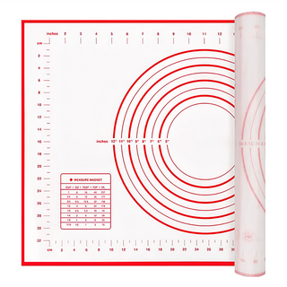 卡特屋 矽膠揉麵墊, 食品級矽膠, 耐熱-40°C~230°C, 0.4mm厚, 紅/白色, 60 x 60cm, 1個
