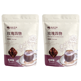 糖鼎 黑糖磚 玫瑰四物 獨立包裝, 2袋, 30g, 7顆