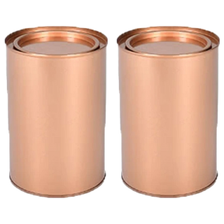 Meric Garden 創意北歐ins風鐵罐 盆栽收納罐 有蓋 玫瑰金 鐵製 直徑10cm*高14.5cm, 2個