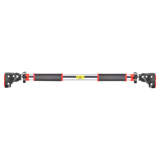 索樂生活 室內單槓, 雙向突出設計, 免打孔, 加粗高強度螺絲伸縮桿, L 97~130cm, 紅色 + 銀色