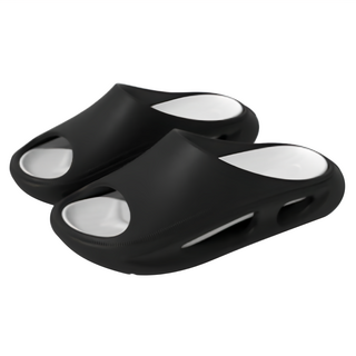 bebehome 鏤空減震舒壓運動拖鞋 魚口 厚底, 42~43(270mm), 黑白色