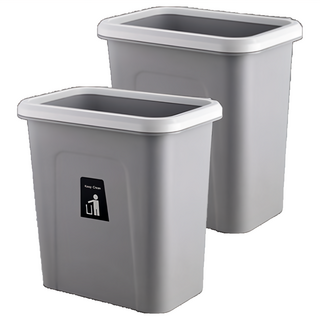 廚房掛式推蓋垃圾桶2個, 深灰色, 1層