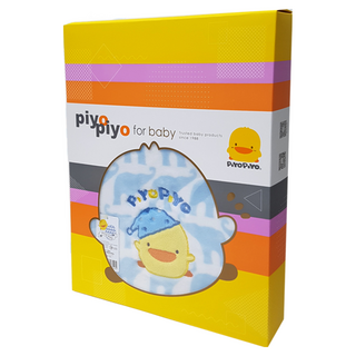 PiYOPiYO 黃色小鴨 幾何四季毯, 珊瑚毛質感 保暖透氣 大尺寸, 85 x 115cm, 藍色