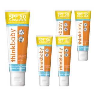 thinkbaby 新寶貝 純物理防曬霜 幼兒款 SPF 50 廣譜UVA/UVB 防水 (80 分鐘) 無BPA 89ml, 5條