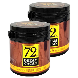 LOTTE 樂天 72% 骰子巧克力, 濃郁醇厚口感, 獨立包裝方便攜帶, 86g, 2罐