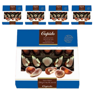 Cupido 酷比特 貝殼榛果夾心巧克力, 大理石紋牛奶巧克力, 250g, 5盒