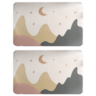 吸水腳踏墊 浴室防滑墊, 40 x 60cm, 春日補月, 2片