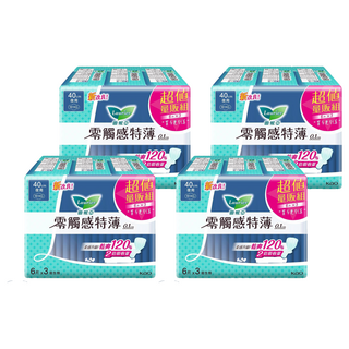 Laurier 蕾妮亞 台灣公司貨 零觸感特薄衛生棉 極長夜用型, 40cm, 18片, 4包