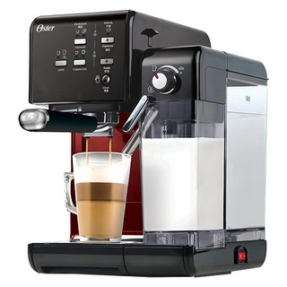 Oster 5+隨享咖啡機, 20bar高壓幫浦, 三鍋爐設計, 分離式奶槽, 搖滾黑, 1盒, BVSTEM6701B