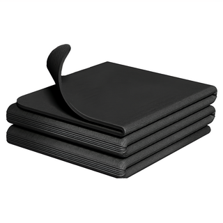 上手家居 折疊瑜珈墊 附收納袋 黑色 輕巧便攜 跳繩墊 健身墊, 37~183 x 37 x 8cm, 1個