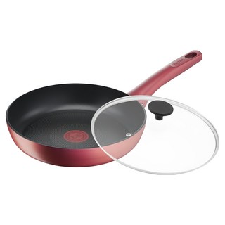 Tefal 特福 完美煮藝系列 不沾平底鍋 + 蓋, 霧黑色, 不沾平底鍋 + 鍋蓋, 1組