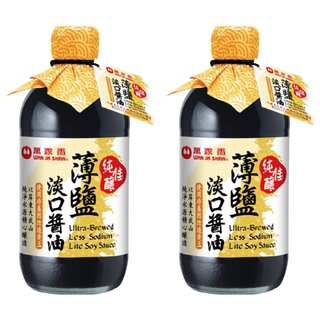 萬家香 純佳釀薄鹽淡口醬油，非基因改造黃豆釀造，450ml, 2瓶
