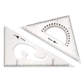 Weiqi 偉旗 三角尺2件組 2030, 透明色, 2組