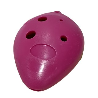 6孔高音C調 耐摔 塑膠樹脂高音陶笛 附陶笛收納袋 掛繩 教材 擦布 玫紅, 1個