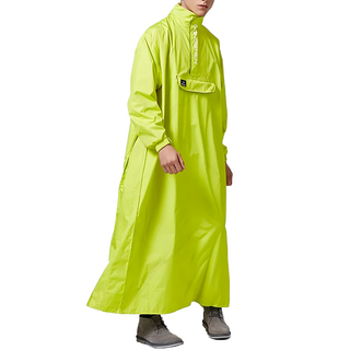 DongShen 東伸 旅行者2代半開式雨衣, 3D立體防水口罩, 領口雙層防滲漏設計, 螢光黃, 4XL(175cm以上)