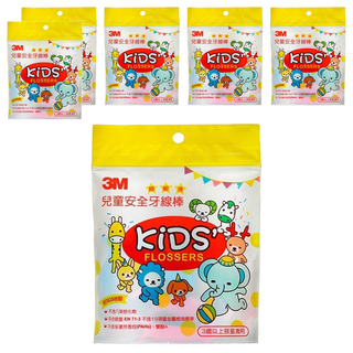 3M 兒童安全牙線棒 超細滑 3歲以上, 5cm, 38支, 6包