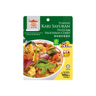 TEAN'S GOURMET 田師傅 五辛素咖哩即煮醬料, 清新爽口南洋風味, 無加入蔥、蒜配方, 200g, 1包