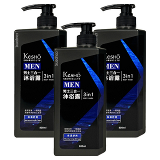 KeSHO 男士三合一沐浴露 800ml 保濕舒爽, 3件