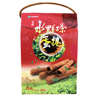 水里紅茶蛋捲, 6包入 台灣製造, 216g, 1盒