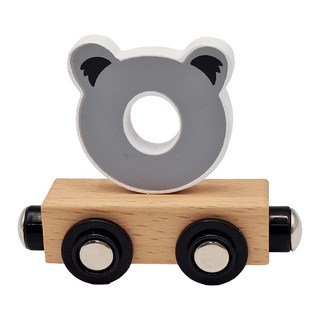 TRYCO 木製字母火車_O 兒童益智玩具, 灰色, 7.6 x 3 x 6.5cm, 1入