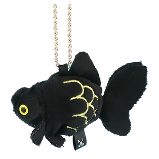 金魚珠鍊鈴鐺吊飾, 黑色, 1個