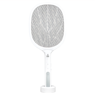 SUPA FINE 勳風 二合一充電式電蚊拍 附收納底座 USB充電 HFD-T7026 白色, 52 x 22 x 3cm