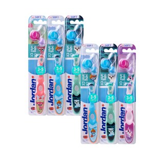 Jordan 兒童牙刷 3-5歲適用, 顏色隨機, 6支, 1組