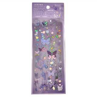 PET貼紙 蝴蝶戀曲 立體燙印, 1個