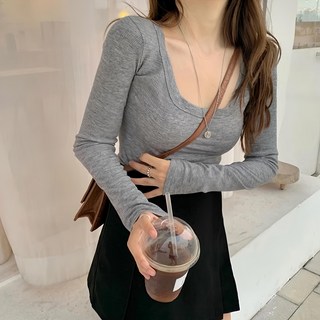 BUY LOVE 買到戀愛 大U面膜長袖上衣, 肩寬34cm 胸圍68cm 全長58cm 袖長59cm, 灰色