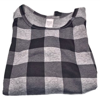 MI MI LEO 台灣製 刷毛薄長袖 休閒居家服, 深灰配格